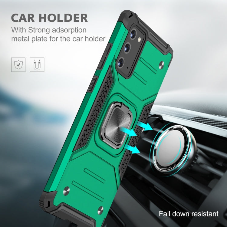 For Samsung Galaxy Note20 Magnetic Armor Shockproof TPU + PC Case with Metal Ring Holder