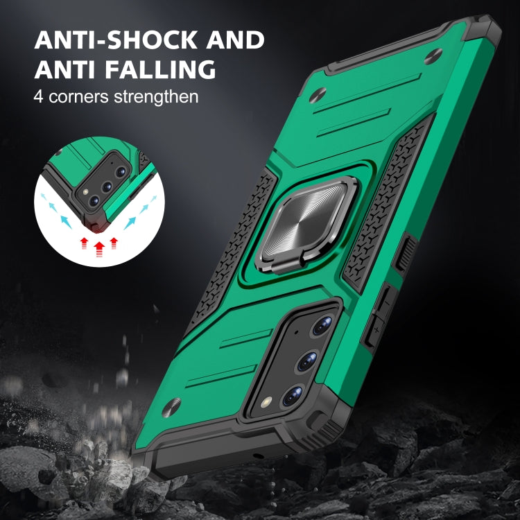 For Samsung Galaxy Note20 Magnetic Armor Shockproof TPU + PC Case with Metal Ring Holder