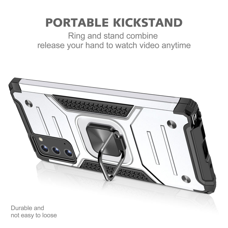 For Samsung Galaxy Note20 Magnetic Armor Shockproof TPU + PC Case with Metal Ring Holder