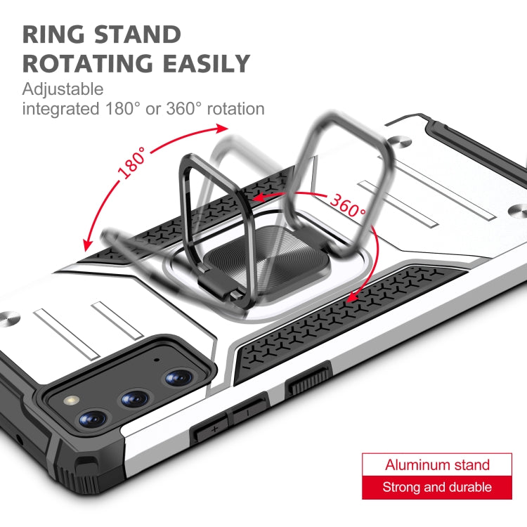 For Samsung Galaxy Note20 Magnetic Armor Shockproof TPU + PC Case with Metal Ring Holder