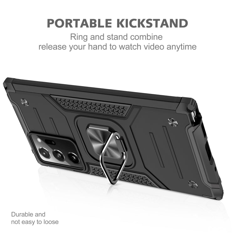 For Samsung Galaxy Note20 Ultra Magnetic Armor Shockproof TPU + PC Case with Metal Ring Holder