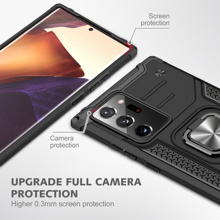 For Samsung Galaxy Note20 Ultra Magnetic Armor Shockproof TPU + PC Case with Metal Ring Holder