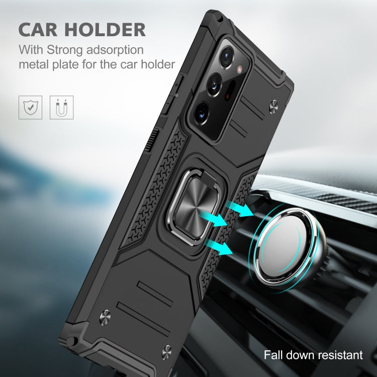 For Samsung Galaxy Note20 Ultra Magnetic Armor Shockproof TPU + PC Case with Metal Ring Holder