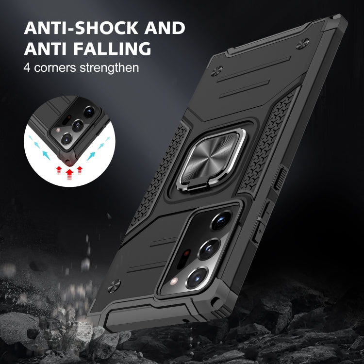 For Samsung Galaxy Note20 Ultra Magnetic Armor Shockproof TPU + PC Case with Metal Ring Holder