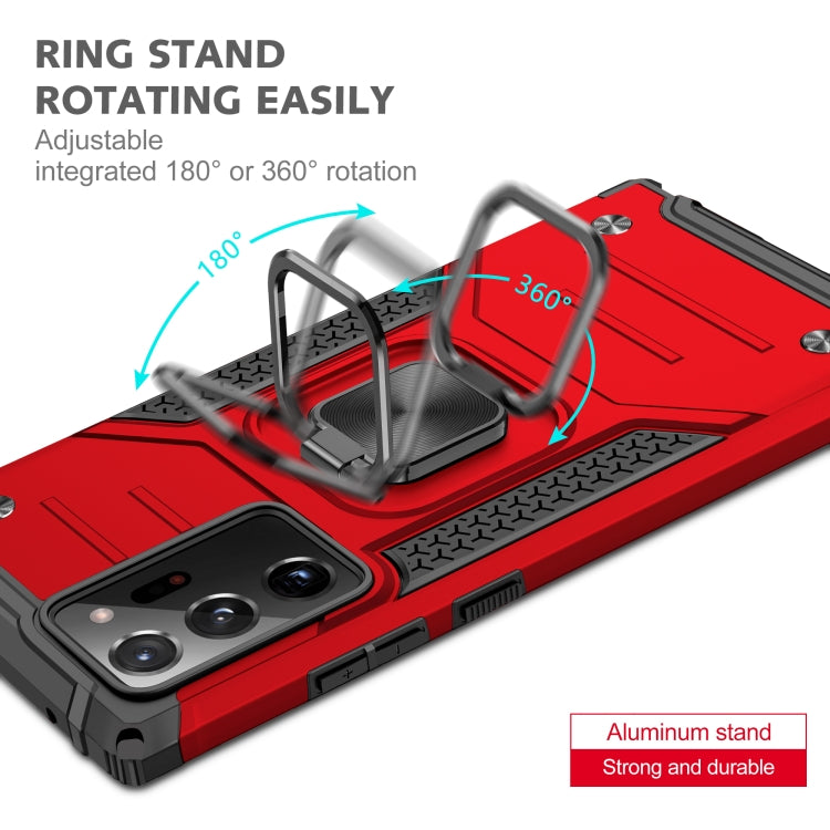 For Samsung Galaxy Note20 Ultra Magnetic Armor Shockproof TPU + PC Case with Metal Ring Holder