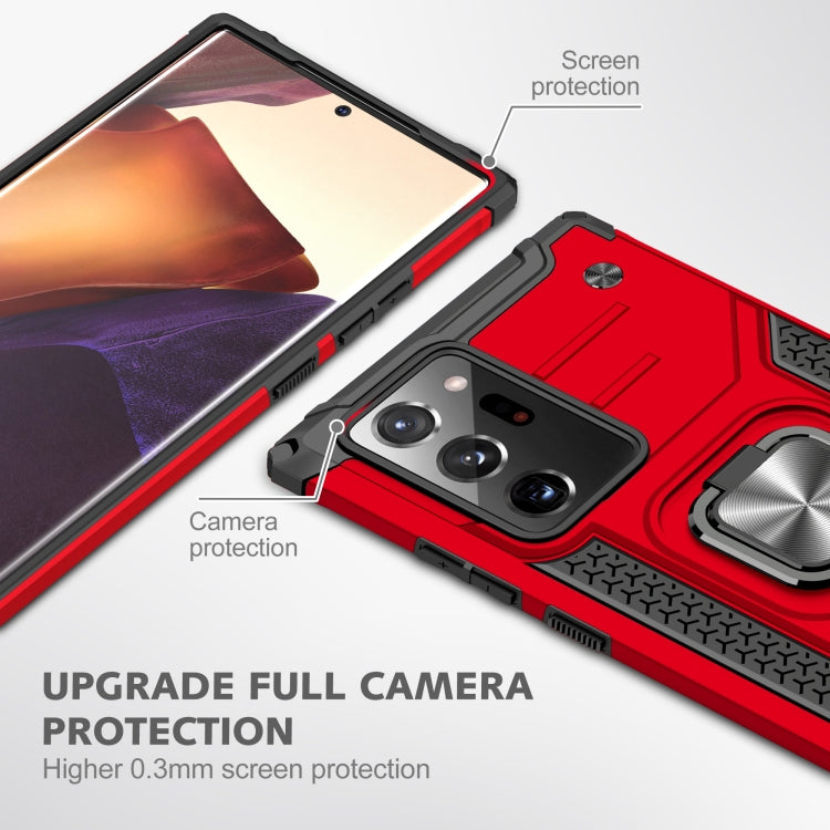 For Samsung Galaxy Note20 Ultra Magnetic Armor Shockproof TPU + PC Case with Metal Ring Holder