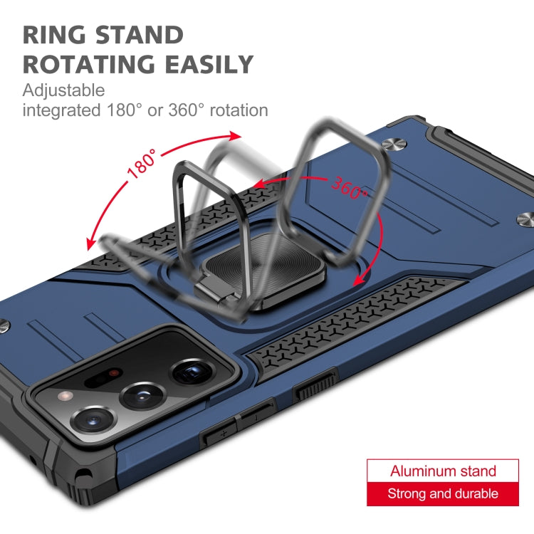 For Samsung Galaxy Note20 Ultra Magnetic Armor Shockproof TPU + PC Case with Metal Ring Holder