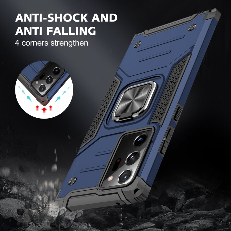 For Samsung Galaxy Note20 Ultra Magnetic Armor Shockproof TPU + PC Case with Metal Ring Holder