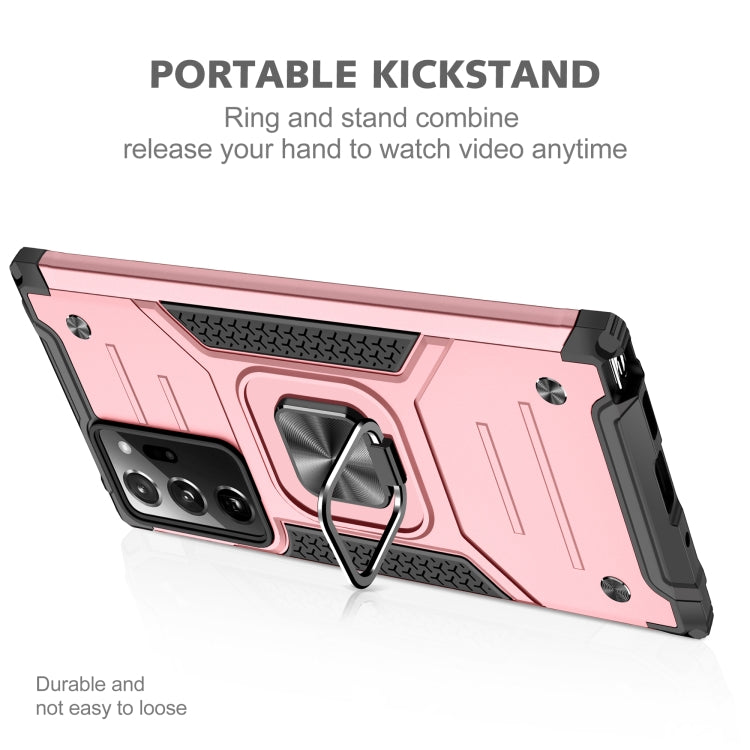 For Samsung Galaxy Note20 Ultra Magnetic Armor Shockproof TPU + PC Case with Metal Ring Holder