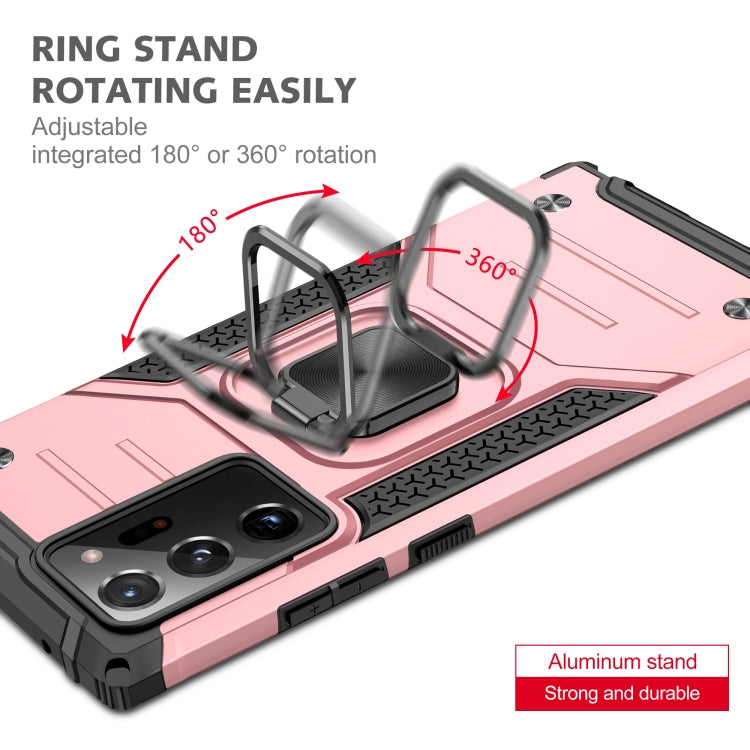 For Samsung Galaxy Note20 Ultra Magnetic Armor Shockproof TPU + PC Case with Metal Ring Holder