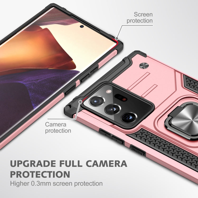 For Samsung Galaxy Note20 Ultra Magnetic Armor Shockproof TPU + PC Case with Metal Ring Holder