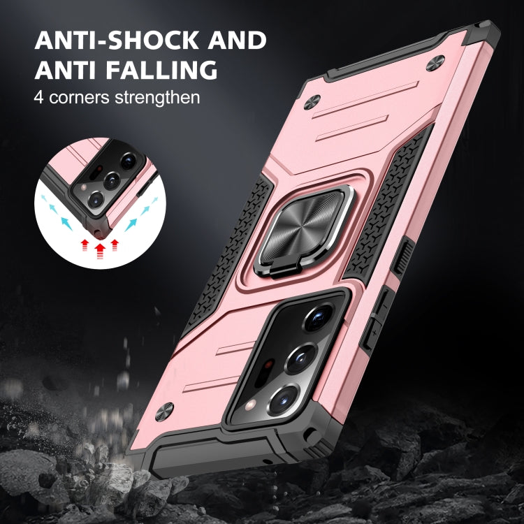 For Samsung Galaxy Note20 Ultra Magnetic Armor Shockproof TPU + PC Case with Metal Ring Holder