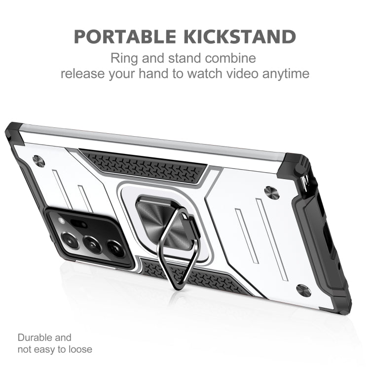For Samsung Galaxy Note20 Ultra Magnetic Armor Shockproof TPU + PC Case with Metal Ring Holder