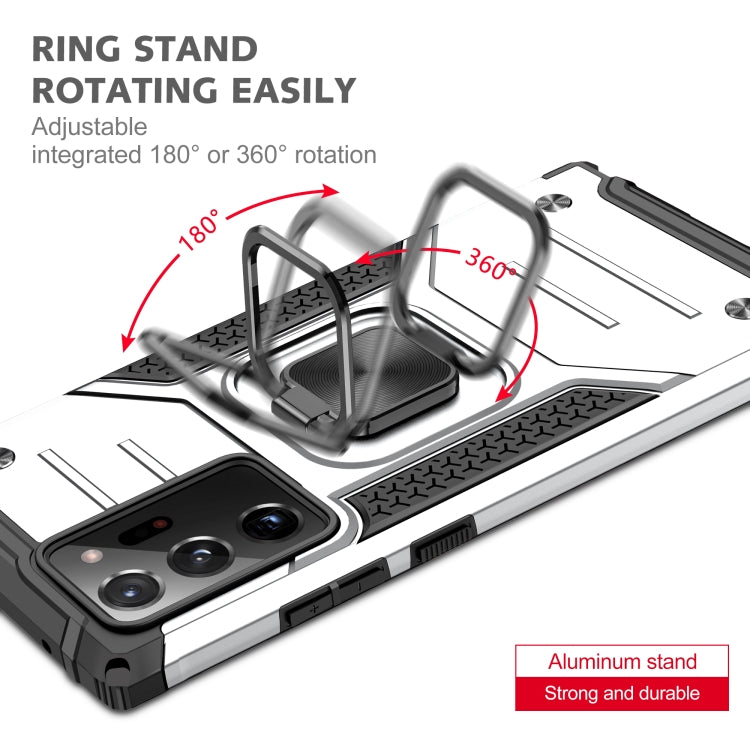 For Samsung Galaxy Note20 Ultra Magnetic Armor Shockproof TPU + PC Case with Metal Ring Holder