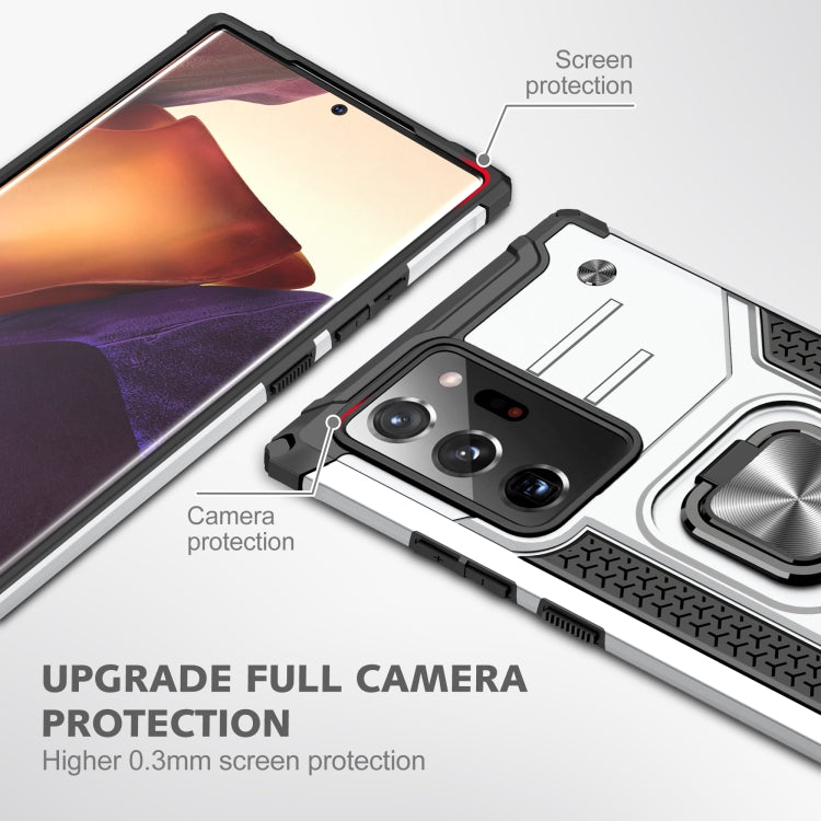 For Samsung Galaxy Note20 Ultra Magnetic Armor Shockproof TPU + PC Case with Metal Ring Holder