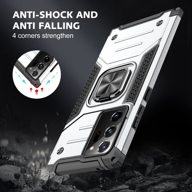 For Samsung Galaxy Note20 Ultra Magnetic Armor Shockproof TPU + PC Case with Metal Ring Holder