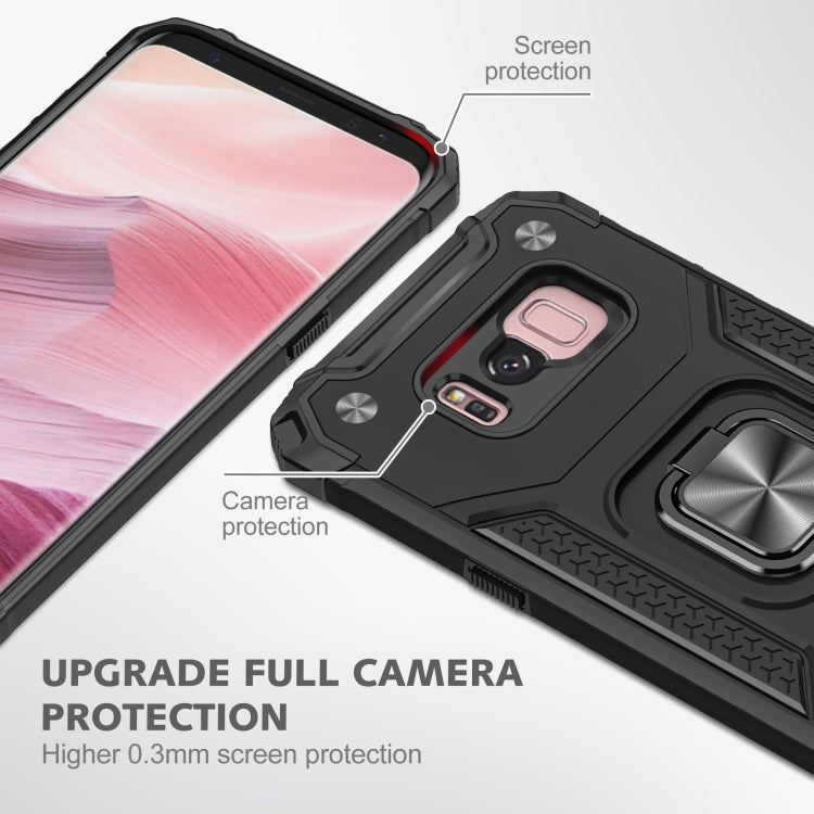 For Samsung Galaxy S8 Magnetic Armor Shockproof TPU + PC Case with Metal Ring Holder