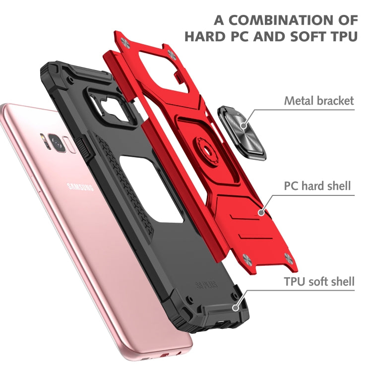 For Samsung Galaxy S8 Magnetic Armor Shockproof TPU + PC Case with Metal Ring Holder