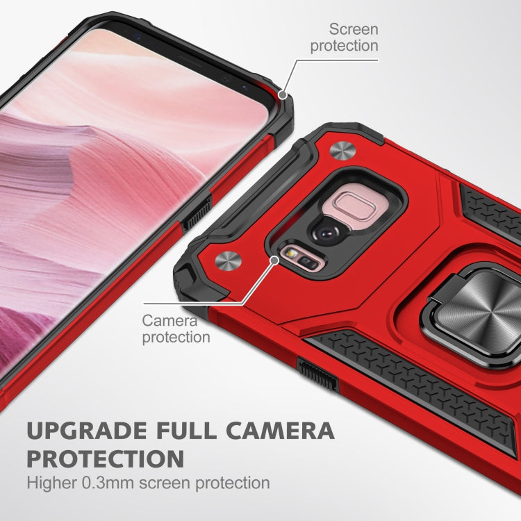 For Samsung Galaxy S8 Magnetic Armor Shockproof TPU + PC Case with Metal Ring Holder