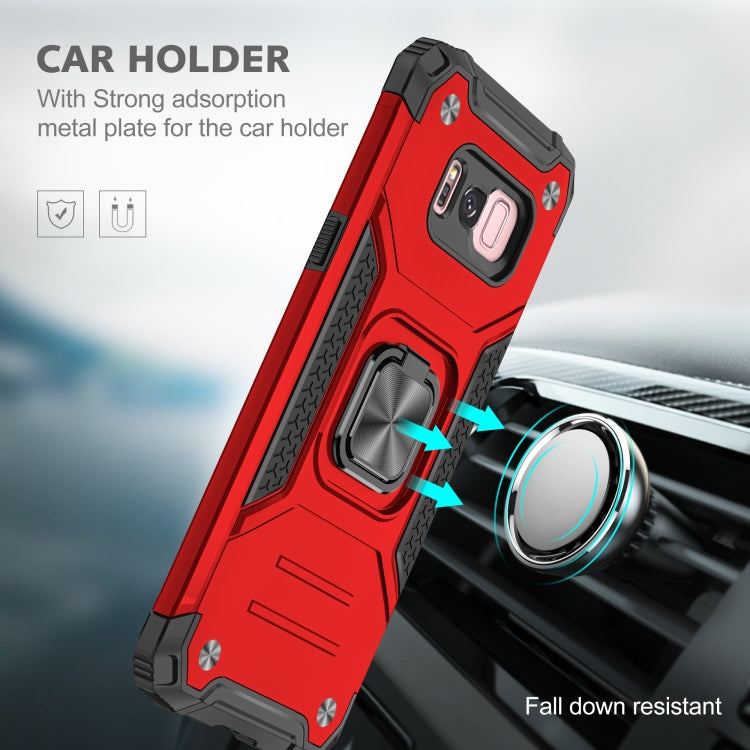 For Samsung Galaxy S8 Magnetic Armor Shockproof TPU + PC Case with Metal Ring Holder
