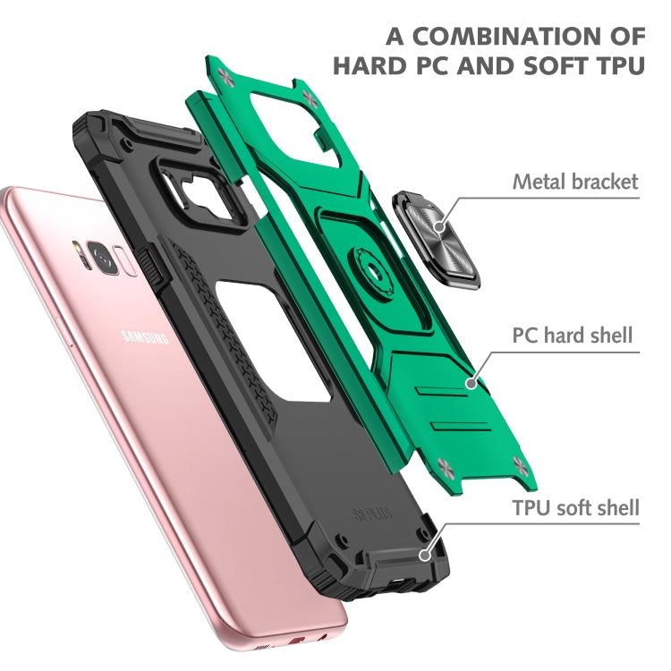 For Samsung Galaxy S8 Magnetic Armor Shockproof TPU + PC Case with Metal Ring Holder
