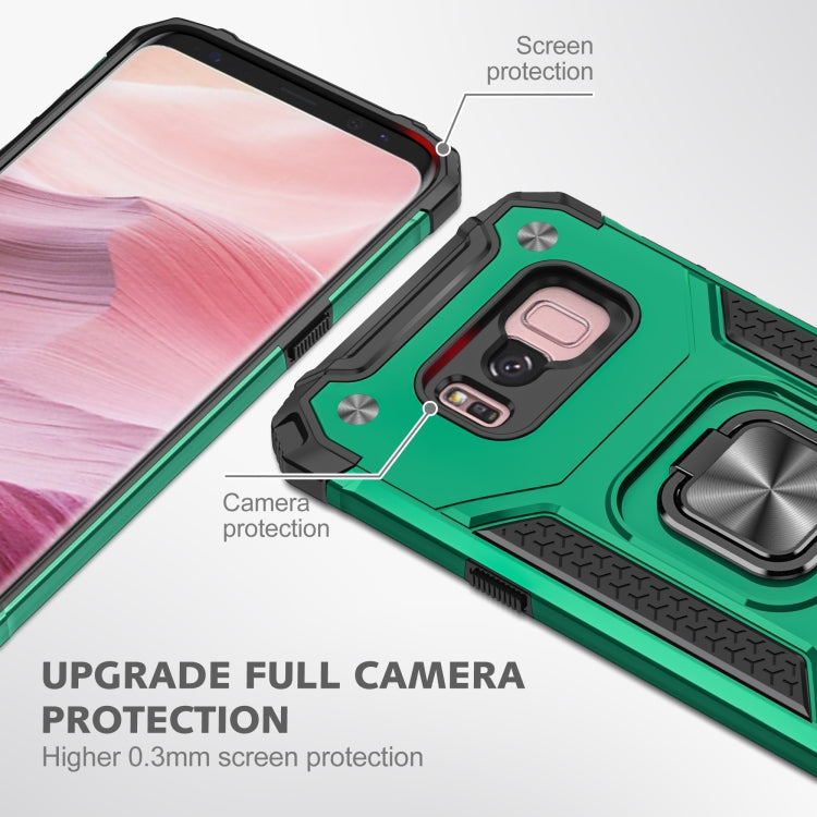 For Samsung Galaxy S8 Magnetic Armor Shockproof TPU + PC Case with Metal Ring Holder