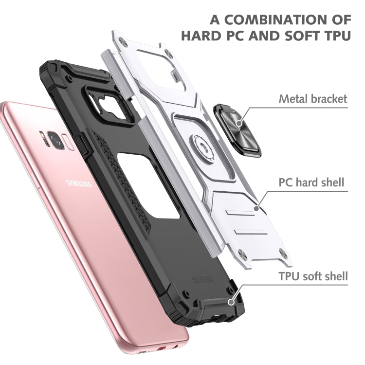 For Samsung Galaxy S8 Magnetic Armor Shockproof TPU + PC Case with Metal Ring Holder