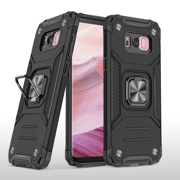 For Samsung Galaxy S8+ Magnetic Armor Shockproof TPU + PC Case with Metal Ring Holder