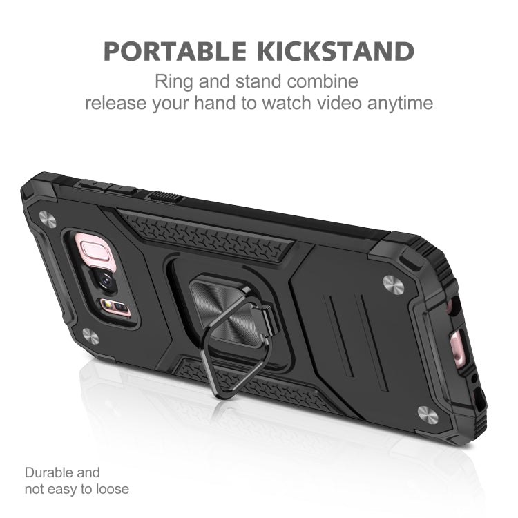 For Samsung Galaxy S8+ Magnetic Armor Shockproof TPU + PC Case with Metal Ring Holder