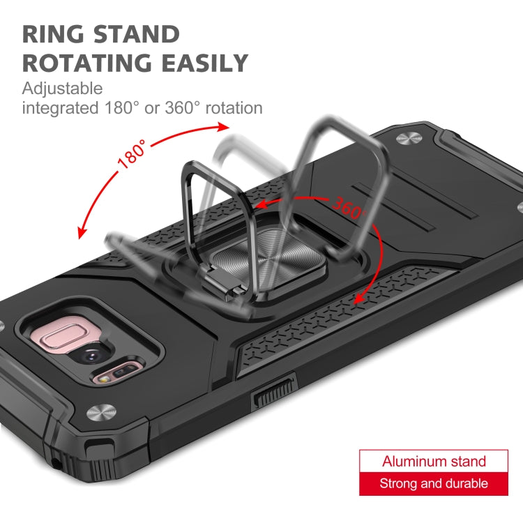 For Samsung Galaxy S8+ Magnetic Armor Shockproof TPU + PC Case with Metal Ring Holder