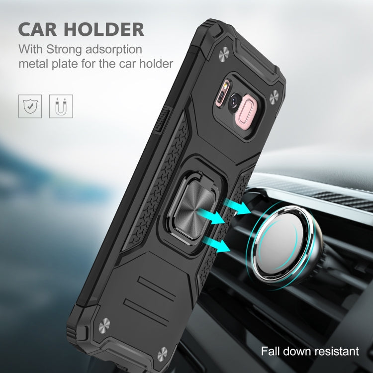 For Samsung Galaxy S8+ Magnetic Armor Shockproof TPU + PC Case with Metal Ring Holder