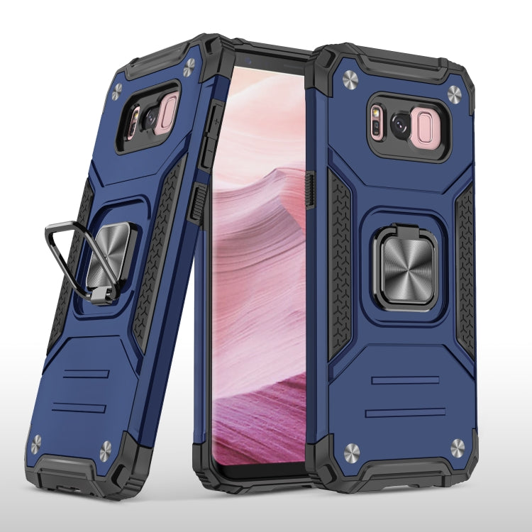 For Samsung Galaxy S8+ Magnetic Armor Shockproof TPU + PC Case with Metal Ring Holder