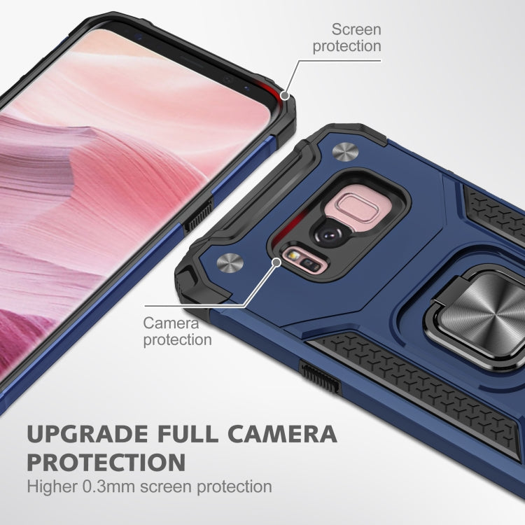 For Samsung Galaxy S8+ Magnetic Armor Shockproof TPU + PC Case with Metal Ring Holder