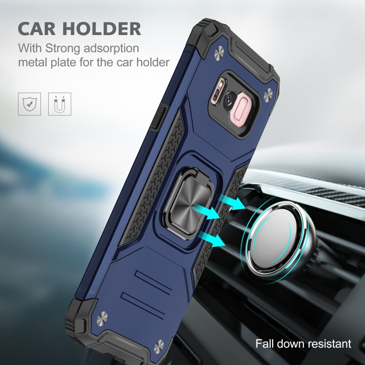 For Samsung Galaxy S8+ Magnetic Armor Shockproof TPU + PC Case with Metal Ring Holder