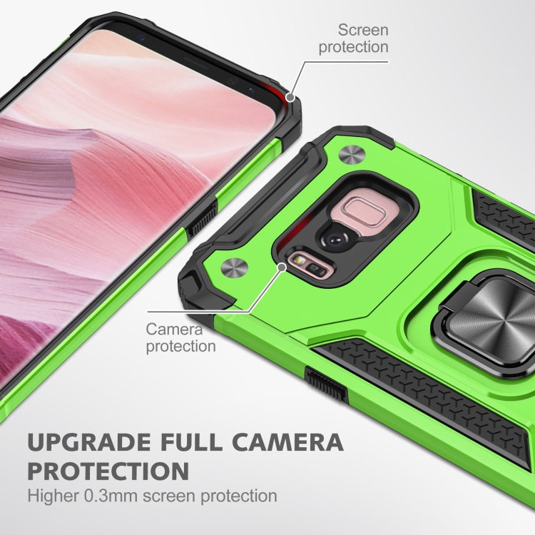For Samsung Galaxy S8+ Magnetic Armor Shockproof TPU + PC Case with Metal Ring Holder