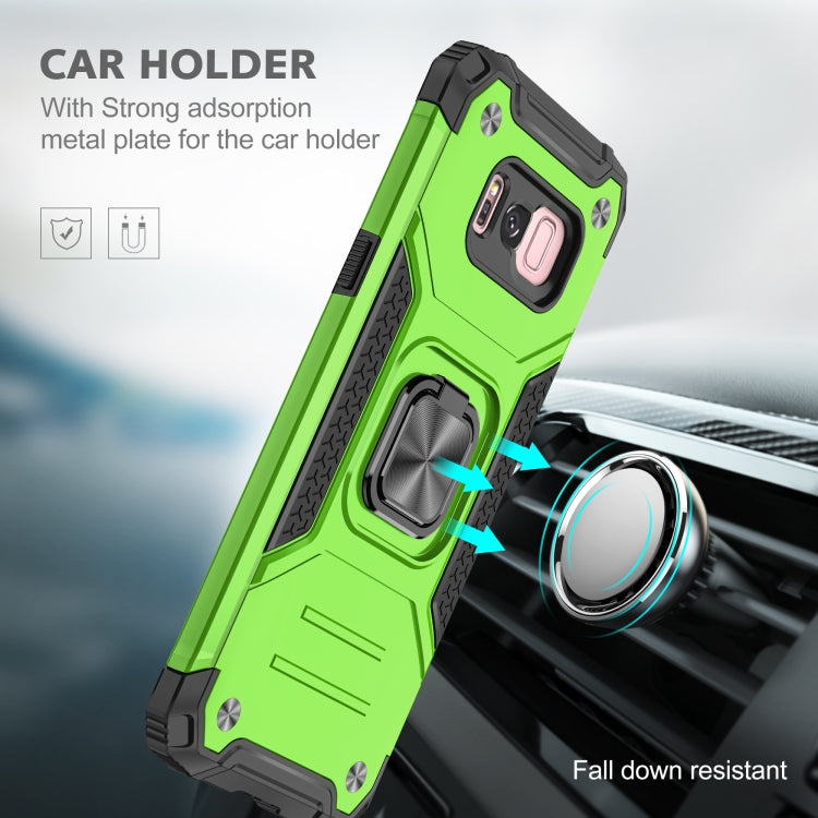 For Samsung Galaxy S8+ Magnetic Armor Shockproof TPU + PC Case with Metal Ring Holder