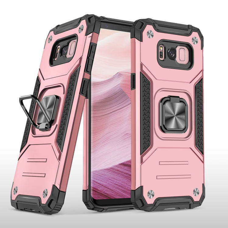 For Samsung Galaxy S8+ Magnetic Armor Shockproof TPU + PC Case with Metal Ring Holder