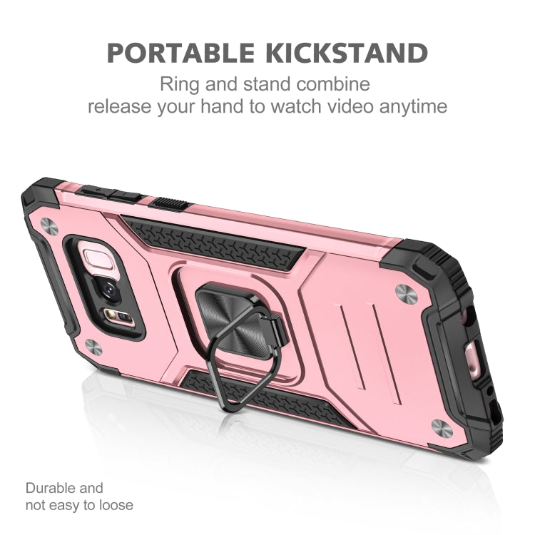 For Samsung Galaxy S8+ Magnetic Armor Shockproof TPU + PC Case with Metal Ring Holder