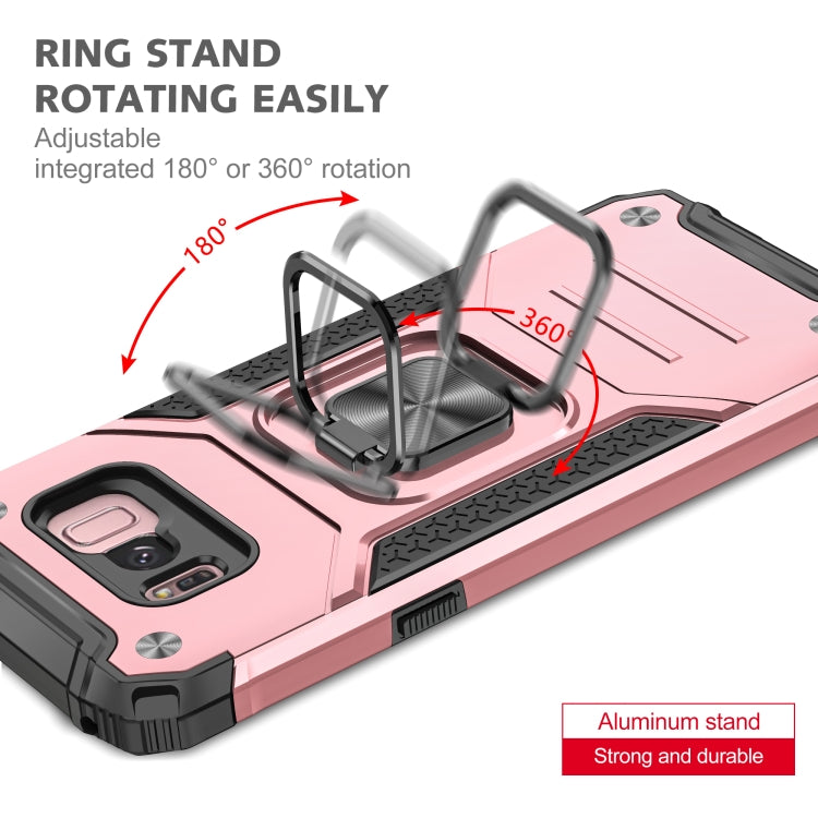 For Samsung Galaxy S8+ Magnetic Armor Shockproof TPU + PC Case with Metal Ring Holder