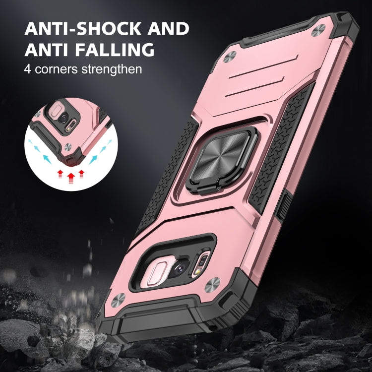 For Samsung Galaxy S8+ Magnetic Armor Shockproof TPU + PC Case with Metal Ring Holder