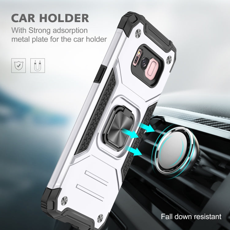 For Samsung Galaxy S8+ Magnetic Armor Shockproof TPU + PC Case with Metal Ring Holder