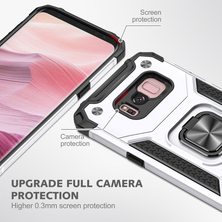 For Samsung Galaxy S8+ Magnetic Armor Shockproof TPU + PC Case with Metal Ring Holder