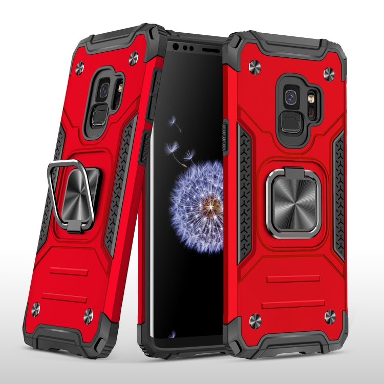 For Samsung Galaxy S9 Magnetic Armor Shockproof TPU + PC Case with Metal Ring Holder