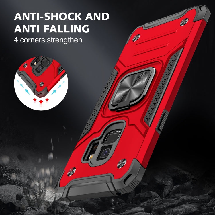 For Samsung Galaxy S9 Magnetic Armor Shockproof TPU + PC Case with Metal Ring Holder