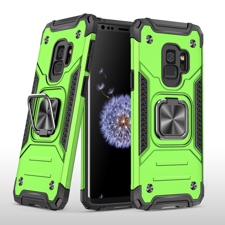 For Samsung Galaxy S9 Magnetic Armor Shockproof TPU + PC Case with Metal Ring Holder