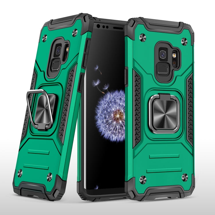 For Samsung Galaxy S9 Magnetic Armor Shockproof TPU + PC Case with Metal Ring Holder