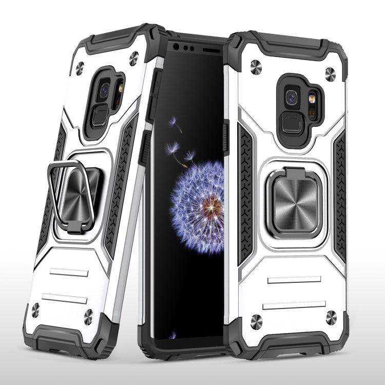 For Samsung Galaxy S9 Magnetic Armor Shockproof TPU + PC Case with Metal Ring Holder