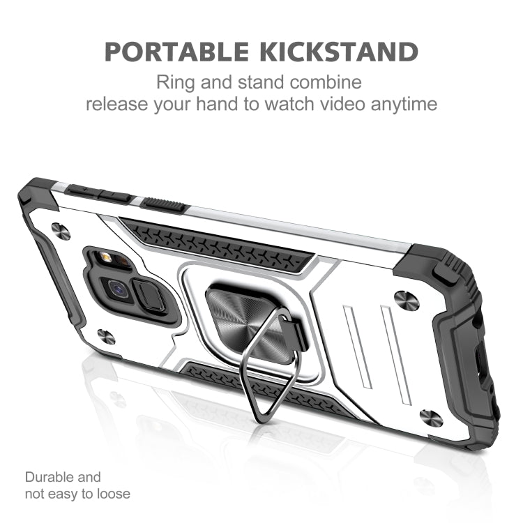 For Samsung Galaxy S9 Magnetic Armor Shockproof TPU + PC Case with Metal Ring Holder