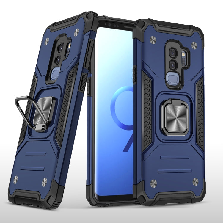 For Samsung Galaxy S9+ Magnetic Armor Shockproof TPU + PC Case with Metal Ring Holder
