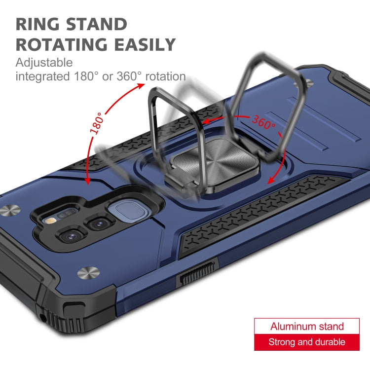For Samsung Galaxy S9+ Magnetic Armor Shockproof TPU + PC Case with Metal Ring Holder